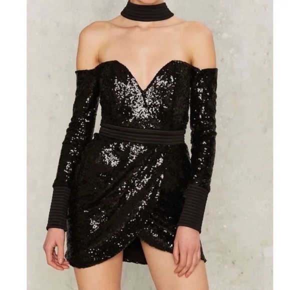 Zhivago Siempre Viva dress- black sequins US/8 L - Picture 1 of 8
